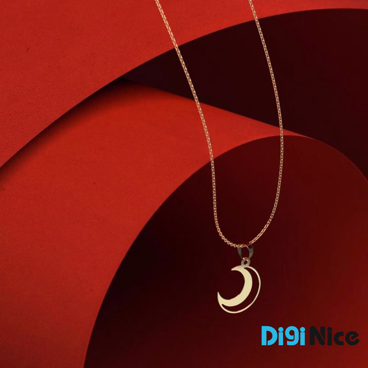 گردنبند طلا 18 عیار طرح ماه