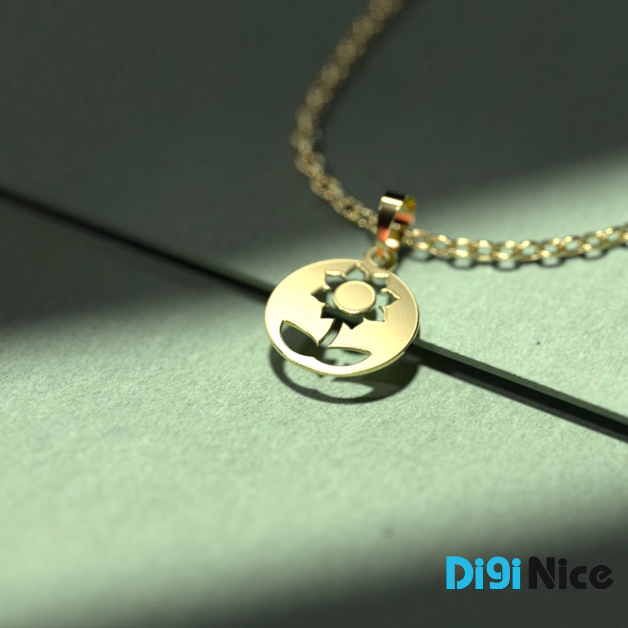 گردنبند طلا 18 عیار طرح گل