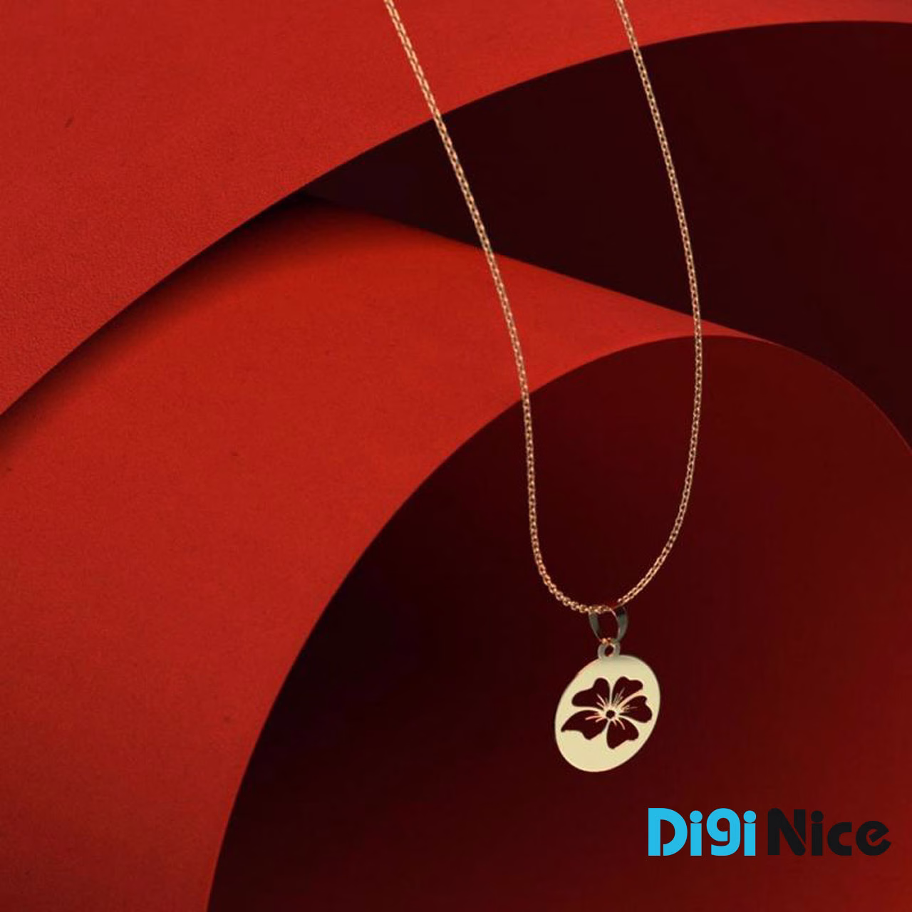 گردنبند طلا 18 عیار طرح گل