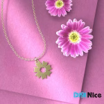 گردنبند طلا 18 عیار طرح گل