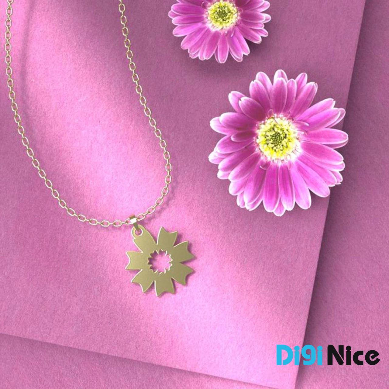 گردنبند طلا 18 عیار طرح گل