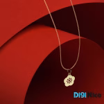 گردنبند طلا 18 عیار طرح گل