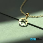 گردنبند طلا 18 عیار طرح گل