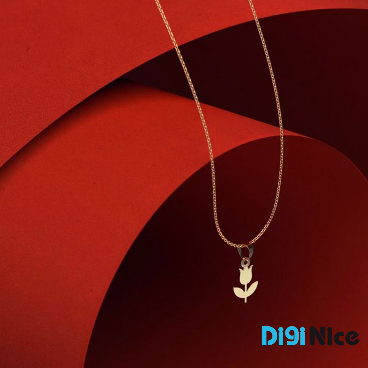 گردنبند طلا 18 عیار طرح گل