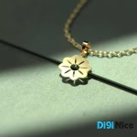گردنبند طلا 18 عیار طرح گل