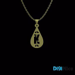 گردنبند طلا 18 عیار طرح K
