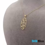 گردنبند طلا 18 عیار طرح برگ