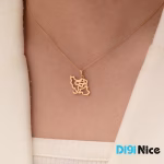 گردنبند طلا 18 عیار طرح عشق
