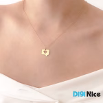 گردنبند طلا 18 عیار طرح قلب