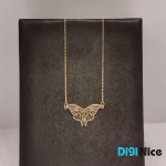 گردنبند طلا 18 عیار طرح پروانه
