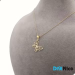 گردنبند طلا 18 عیار طرح پروانه