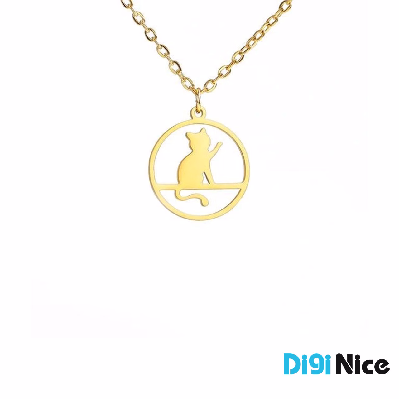 گردنبند طلا 18 عیار طرح گربه