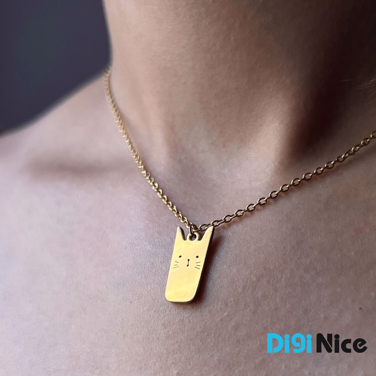 گردنبند طلا 18 عیار طرح گربه