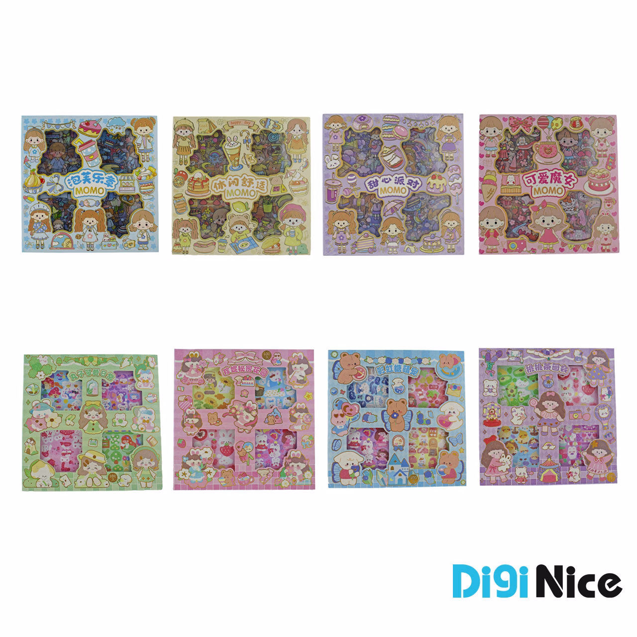 پک 8عددی برچسب فانتزی شفاف و شاین کد DN-L0005