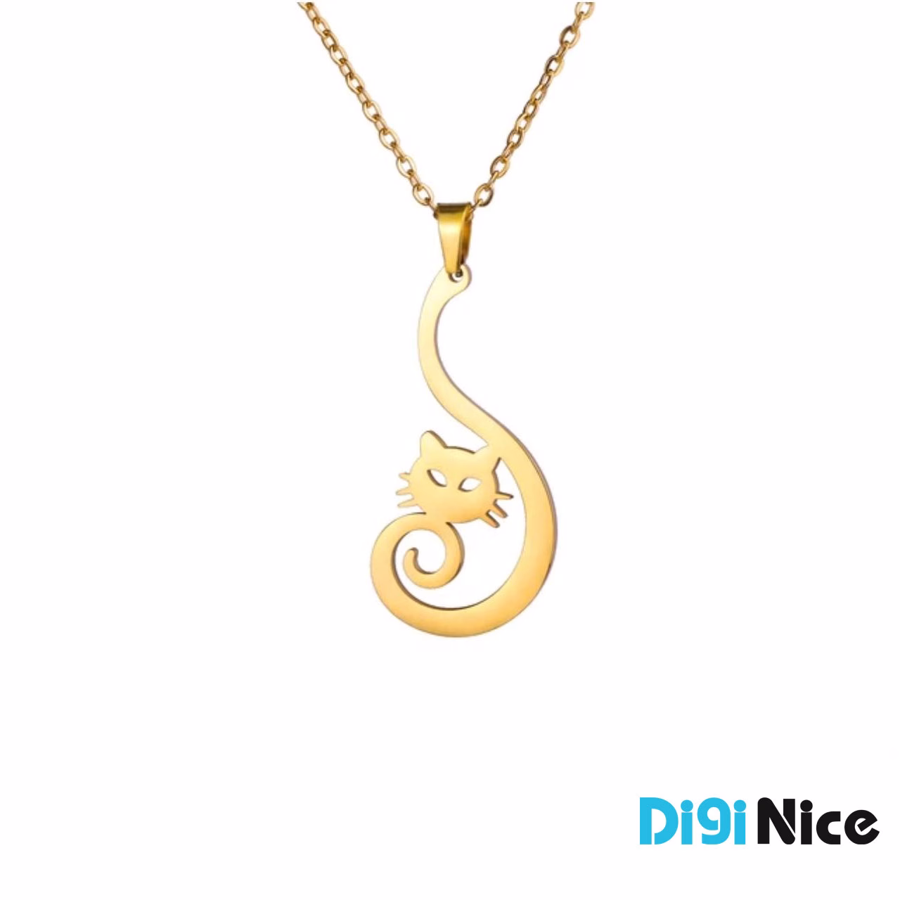 گردنبند طلا 18 عیار طرح گربه