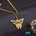 گردنبند طلا 18 عیار طرح پروانه