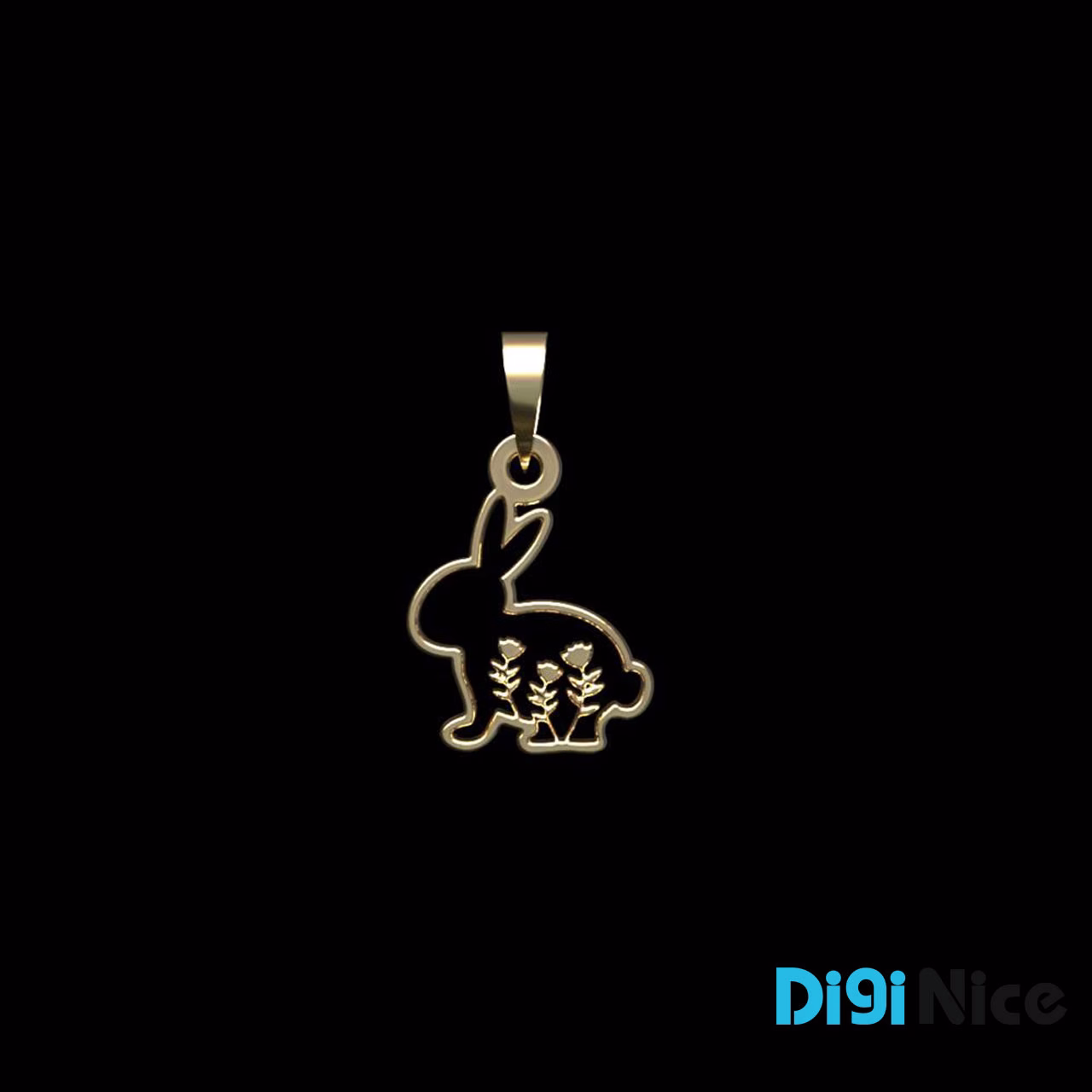 گردنبند طلا 18 عیار طرح خرگوش