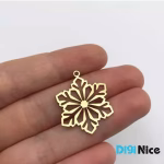 گردنبند طلا 18 عیار طرح گل